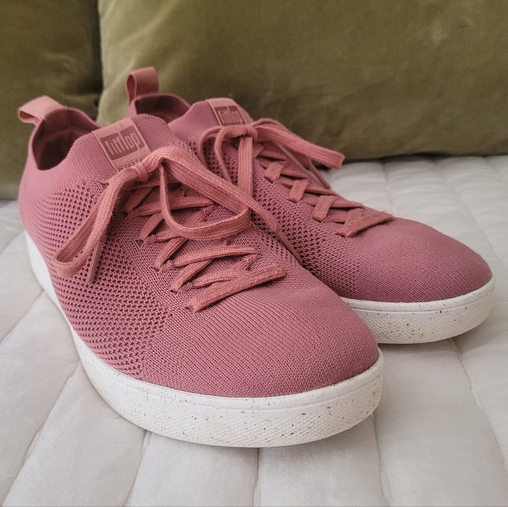Fitflop Pink Knit Tennis Shoes, Size 10